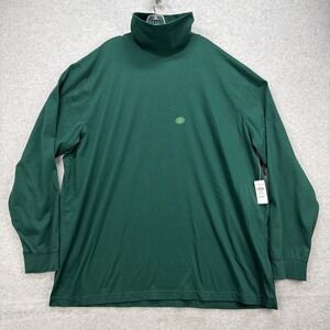 LL Bean Shirt Mens XXXL Tall Green Comfort Unshrinkable Turtleneck Outdoor NEW